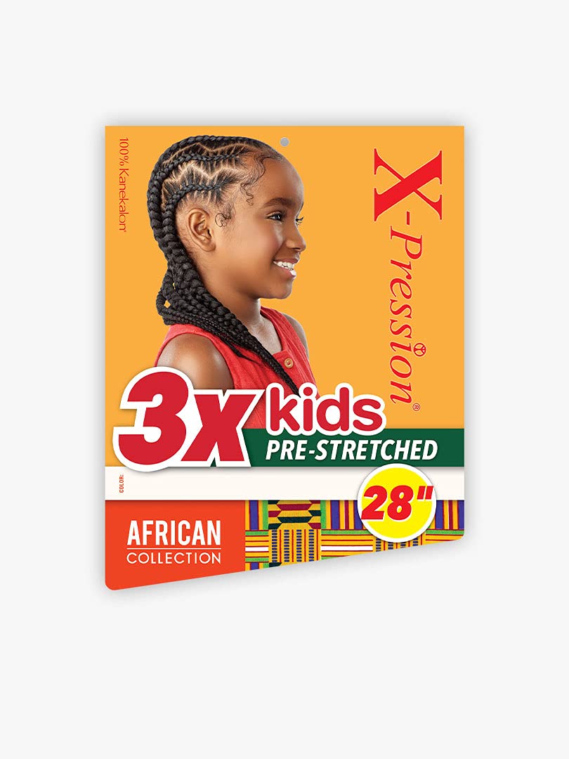Sensationnel Braiding African Collection 3X X-PRESSION KIDS PRE-STRETCHED BRAID 28″ (3-PACK, 2)