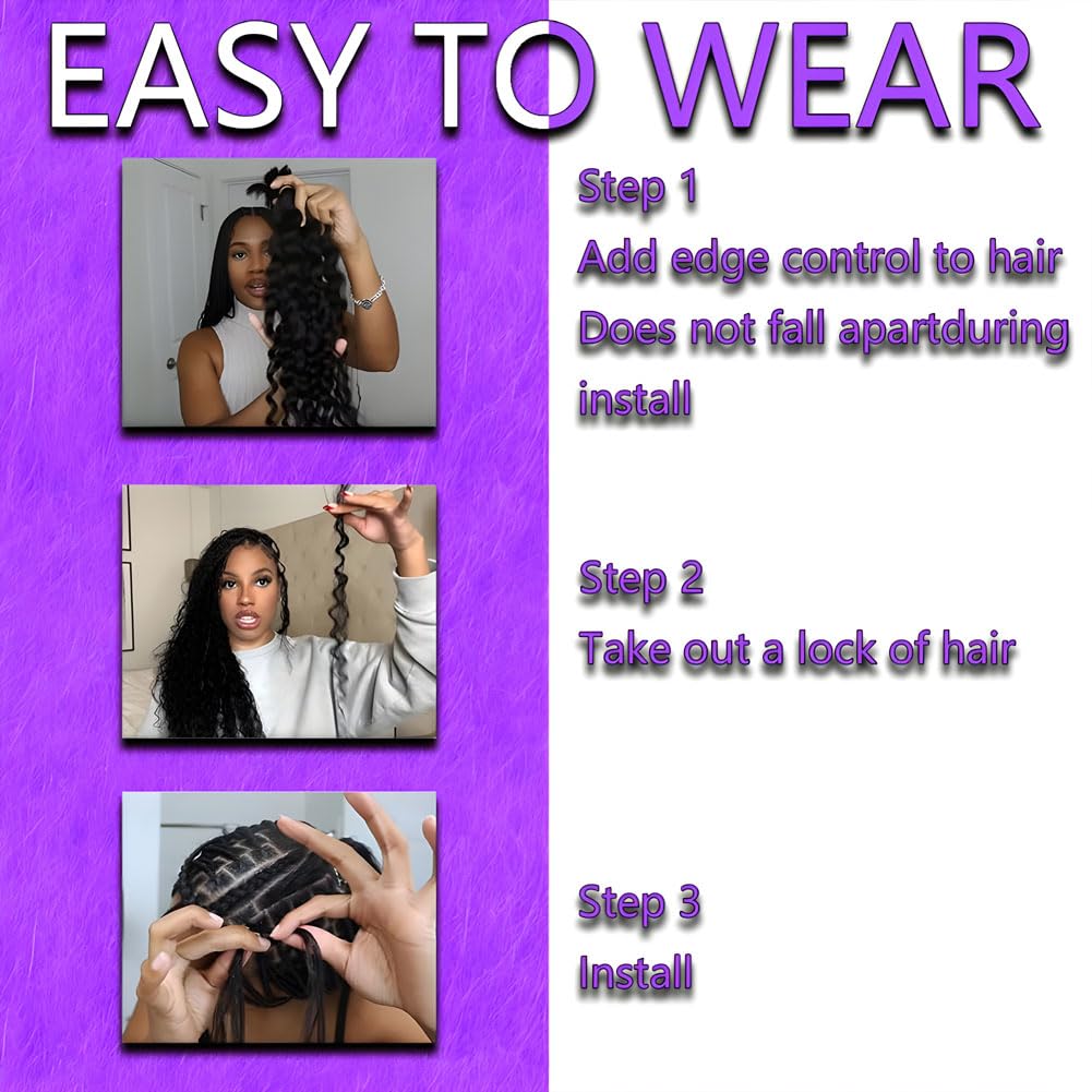 ZFY Human Braiding Hair 150g 20 Inch Deep Wave Bulk Human Hair for Braiding Boho Braids 100% Unprocessed Brazilian Virgin Human Hair Extensions No Weft 3 Bundle/Pack Natural Color