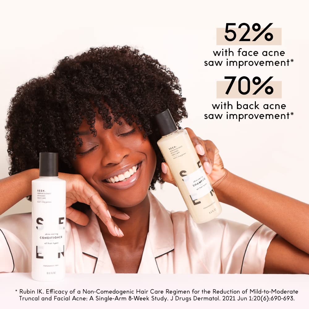 SEEN Shampoo, Fragrance-Free & Restore Scalp Serum - Dermatologist Developed - Non-Comedogenic & Sulfate-Free Hair Shampoo & Scalp Serum - Safe for Sensitive, Eczema Prone Skin