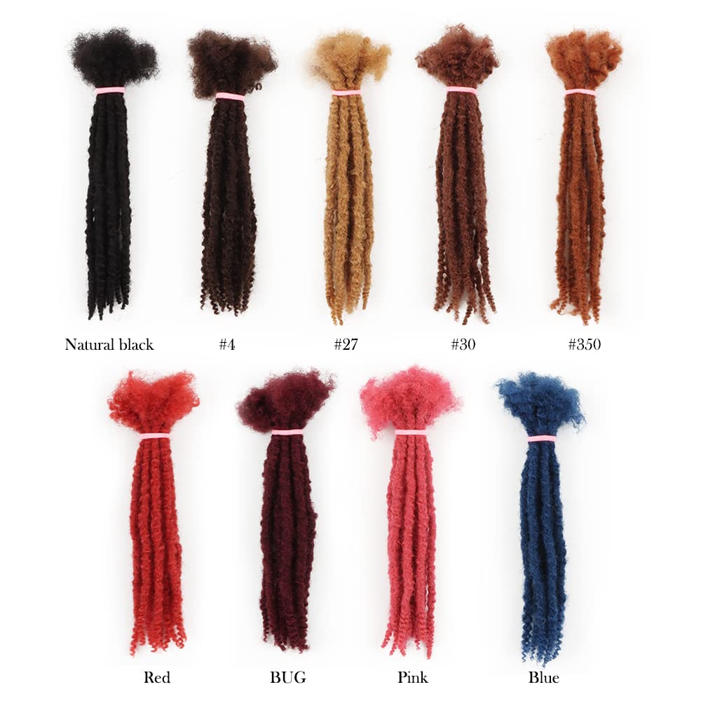 Orientdreads Human Textured Loc Extensions 0.6cm Loc Extension Human Hair,Natural Curly Hair,Full Handmade (12in 0.6cm 20 strands),Natural black)