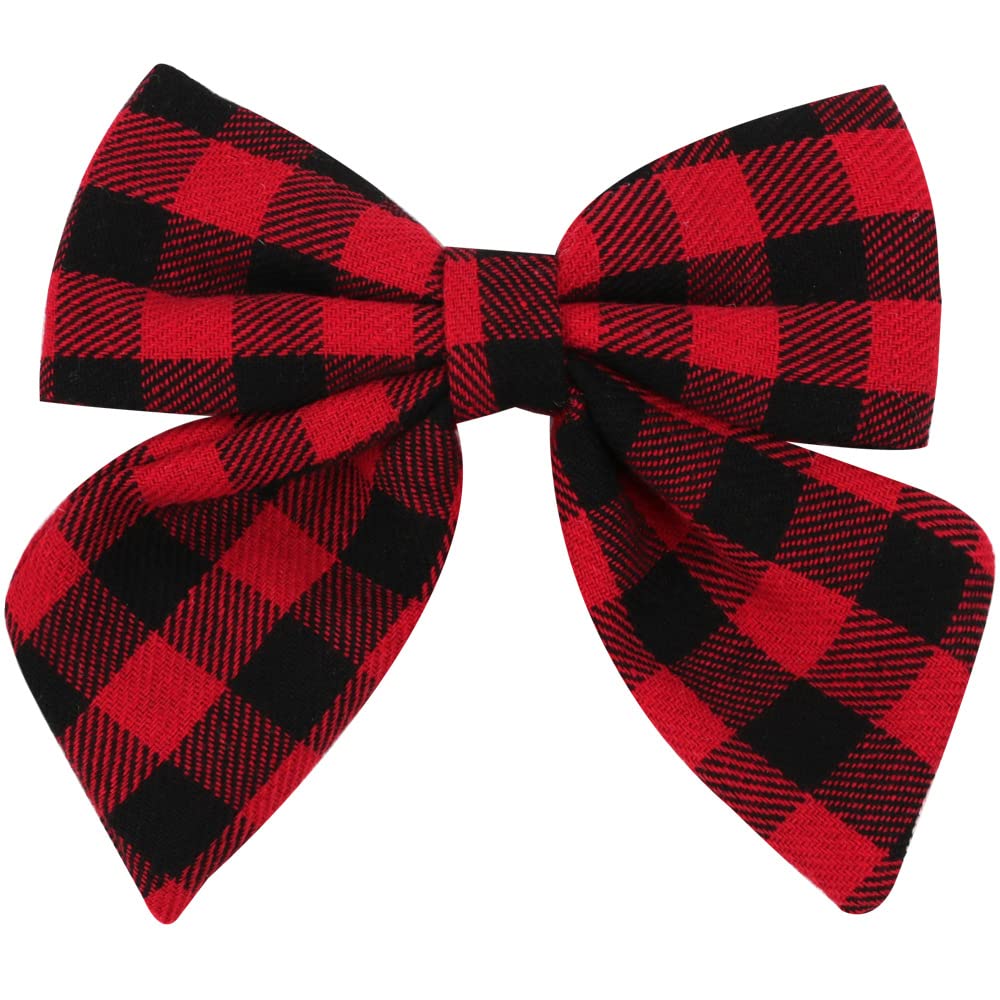 Plaid Hair Bow Clips Kids Girls Buffalo Plaid Hair Pin Checkered Plaid Hair Bow Pin BBG70 (3 PCs-Set)
