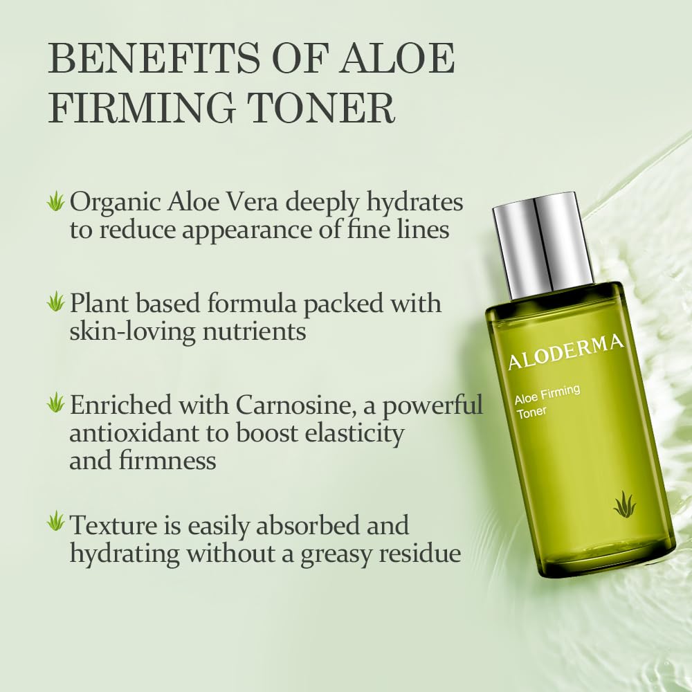 Aloderma Signature Aloe Firming & Rejuvenating Set - 5 Pieces - Gel, Cleanser, Toner, Serum, Cream