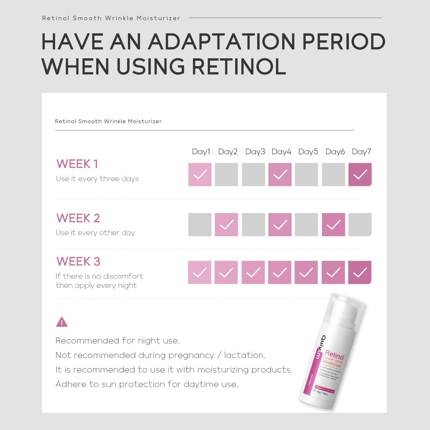 QUIYUM Retinol Cream for Face, Anti Aging Face Moisturizer with Hyaluronic Acid, Rapid Wrinkle Repair, Day & Night Cream Serum for Women, Reduce Fine Lines, Wrinkles & Dark Spots 1.06oz, 2Pack