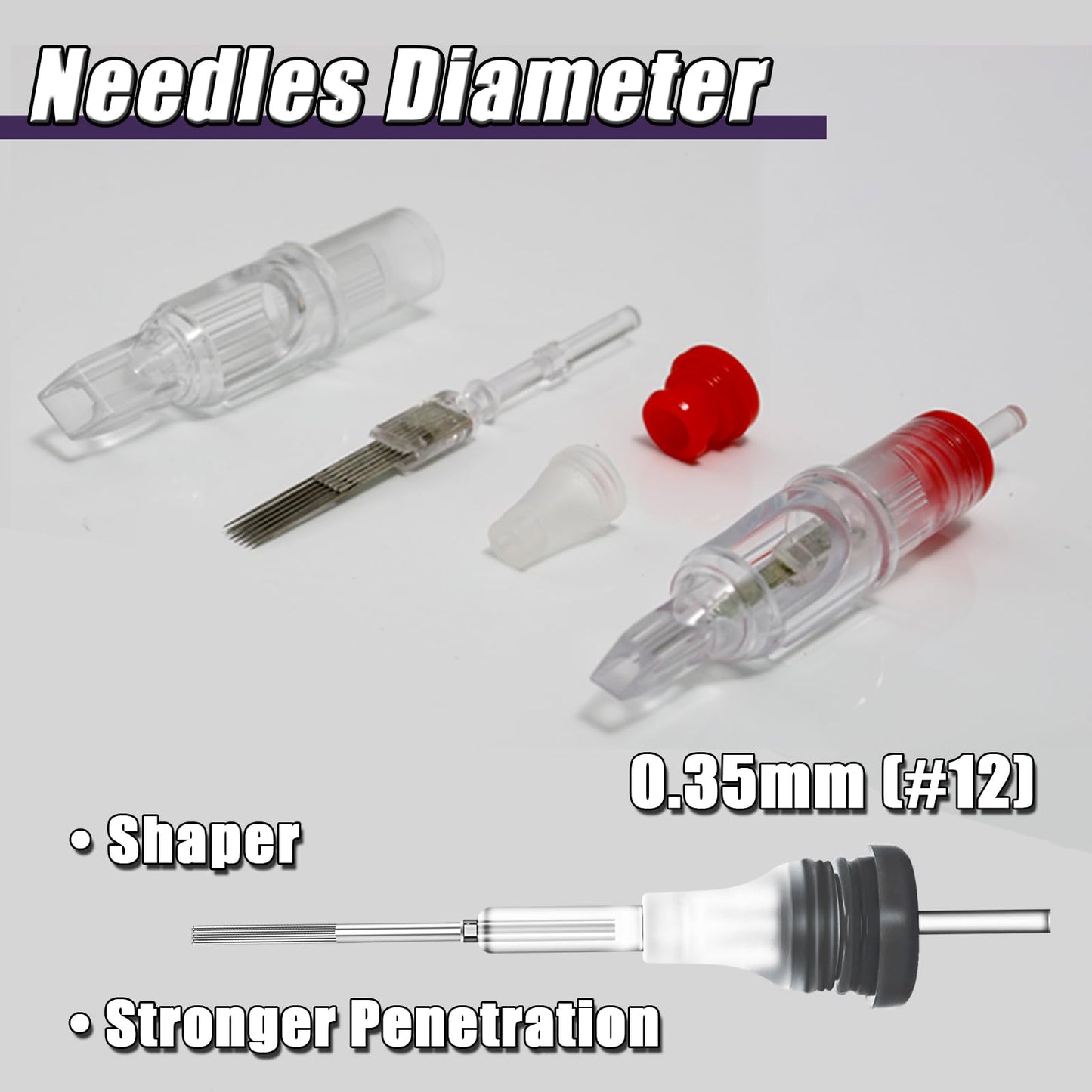 YONGDA Tattoo Needles Cartridges 20pcs 1005RL Disposable Tattoo Cartridge Needles Round Liner for Beginners or Artists and Rotary Machine