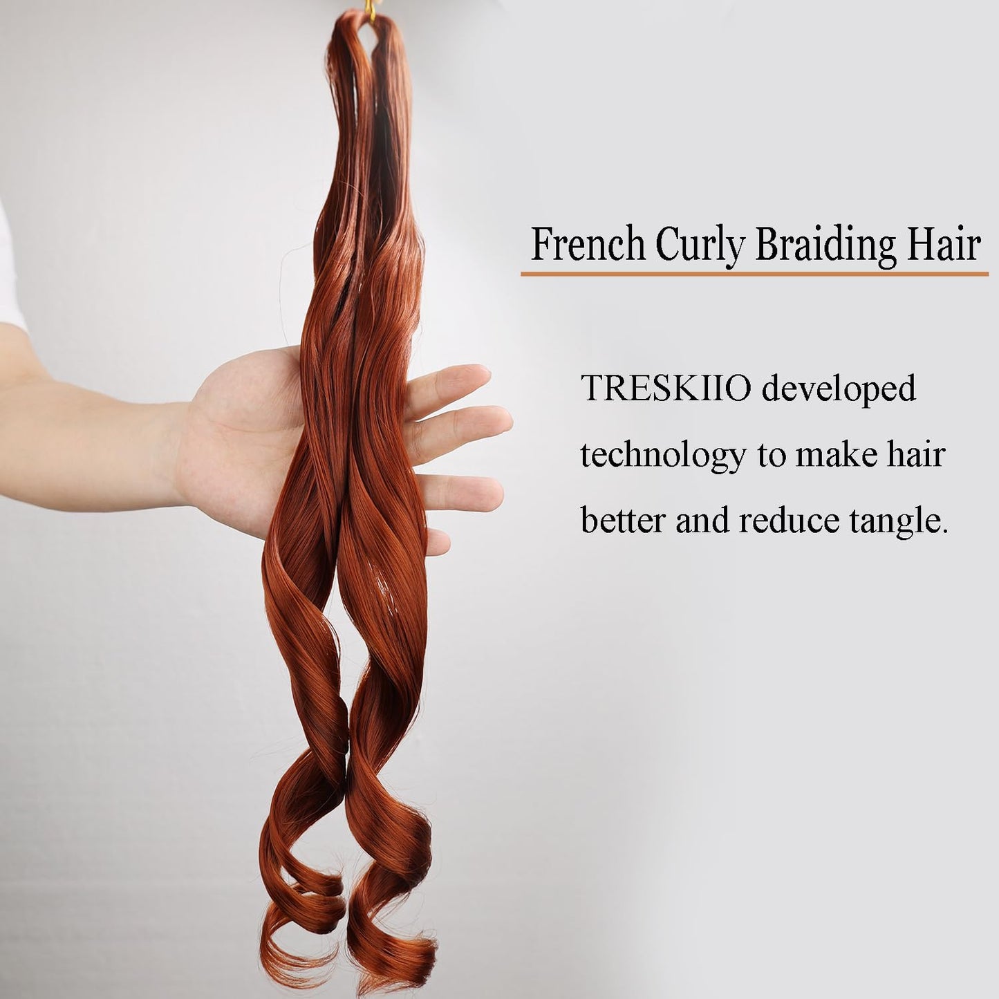 TRESKIIO 9 Packs 24 inch French Curl Braiding Hair Pre Stretched Wavy Synthetic Hair Extensions Premium french curly braiding hair expression pre stretched braids french curls crochet hair,350