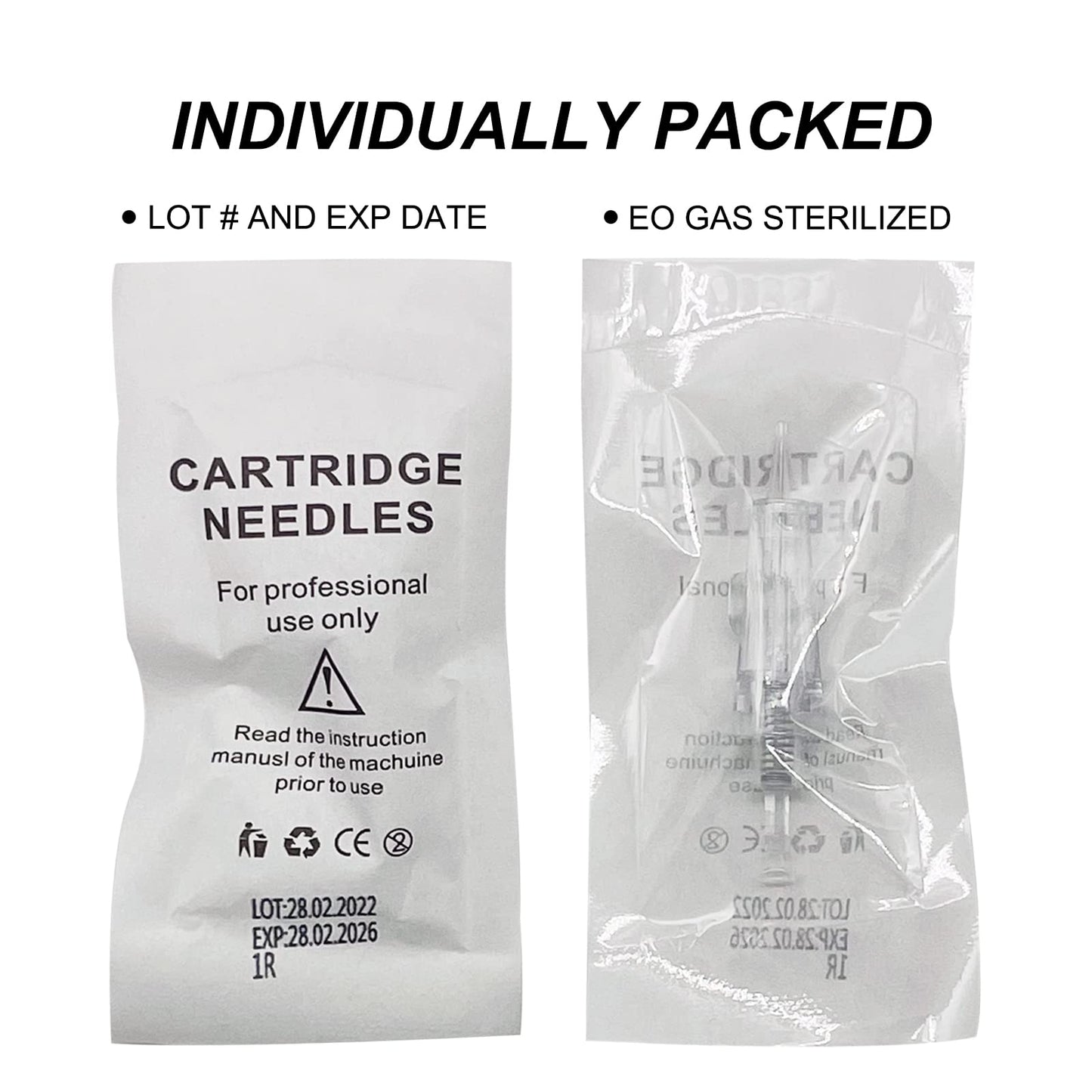 WOLAYI 10PCS Permanent Makeup Tattoo Cartridge Needles 1R/1P/1RL for Tattoo Eyebrow Eyeliner Lip Microblading Shading