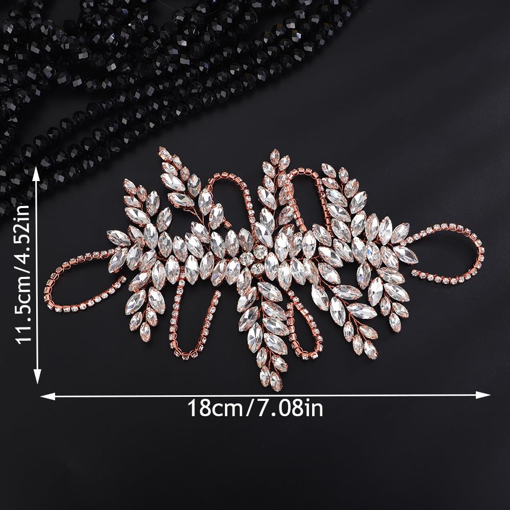 Teyglen Bridal Red Crystal Hair Vine Full Rhinestone Wedding Headband Hair Accessories for Bride Large Crystal Headband Headpiece for Women Girls (Red)