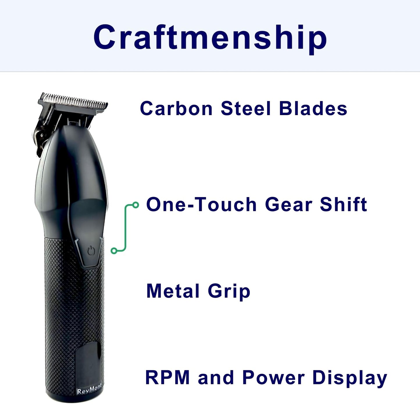 RevMont Multi-Speed Clipper Set, Gear Shifting, 20-Piece Grooming Kit for Men, T-Blade Plus King Clipper, Rechargeable Hair Trimmers, Metal Grip, Carbon Steel Blades, All-in-one Barber Set