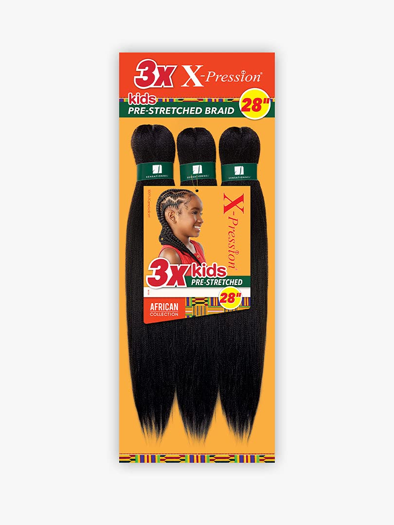 Sensationnel Braiding African Collection 3X X-PRESSION KIDS PRE-STRETCHED BRAID 28″ (3-PACK, 2)