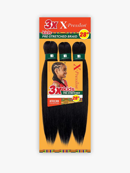 Sensationnel Braiding African Collection 3X X-PRESSION KIDS PRE-STRETCHED BRAID 28″ (3-PACK, 2)