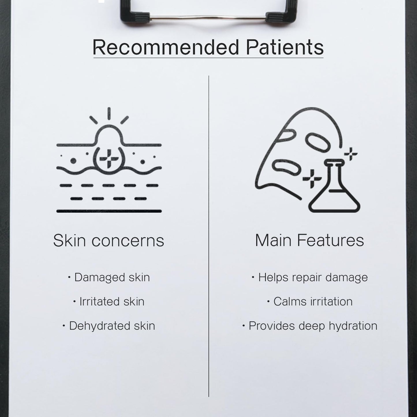 OGANA CELL Oganacell Peptide Recovery Mask with Cica and Rose Water | Soothing Sheet Mask with Antioxidants for Sensitive Skin | 7 Count