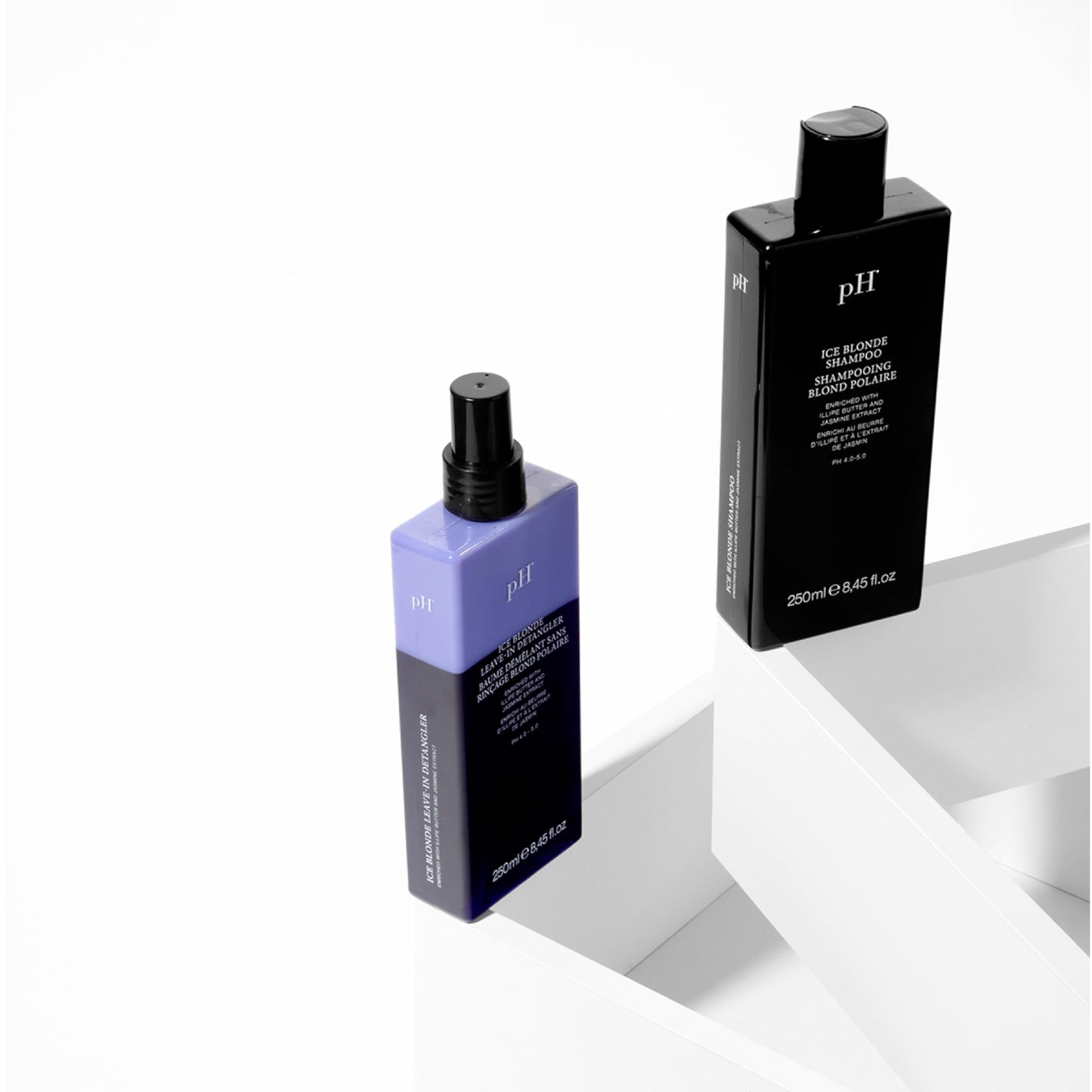 pH Labs Ice Blonde Shampoo & Leave-In Detangler Spray for Blonde Hair – Clarifying Shampoo with Illipe Butter and Jasmine Extract, Sulfate-Free, Fragrance Infused for Softness & Shine - 8.45 oz