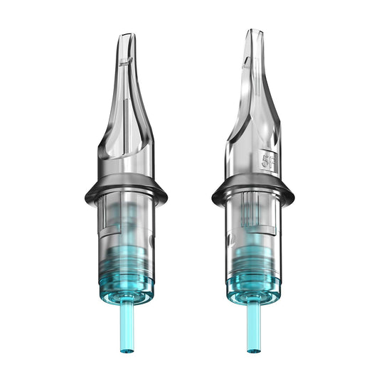 STIGMA Aquamarine Knight Tattoo Cartridges #12(23RM) 20Pcs Standard Disposable Tattoo Needle Cartridges with Membrane Curved/Round Magnum EN02B-20-OF1223RM