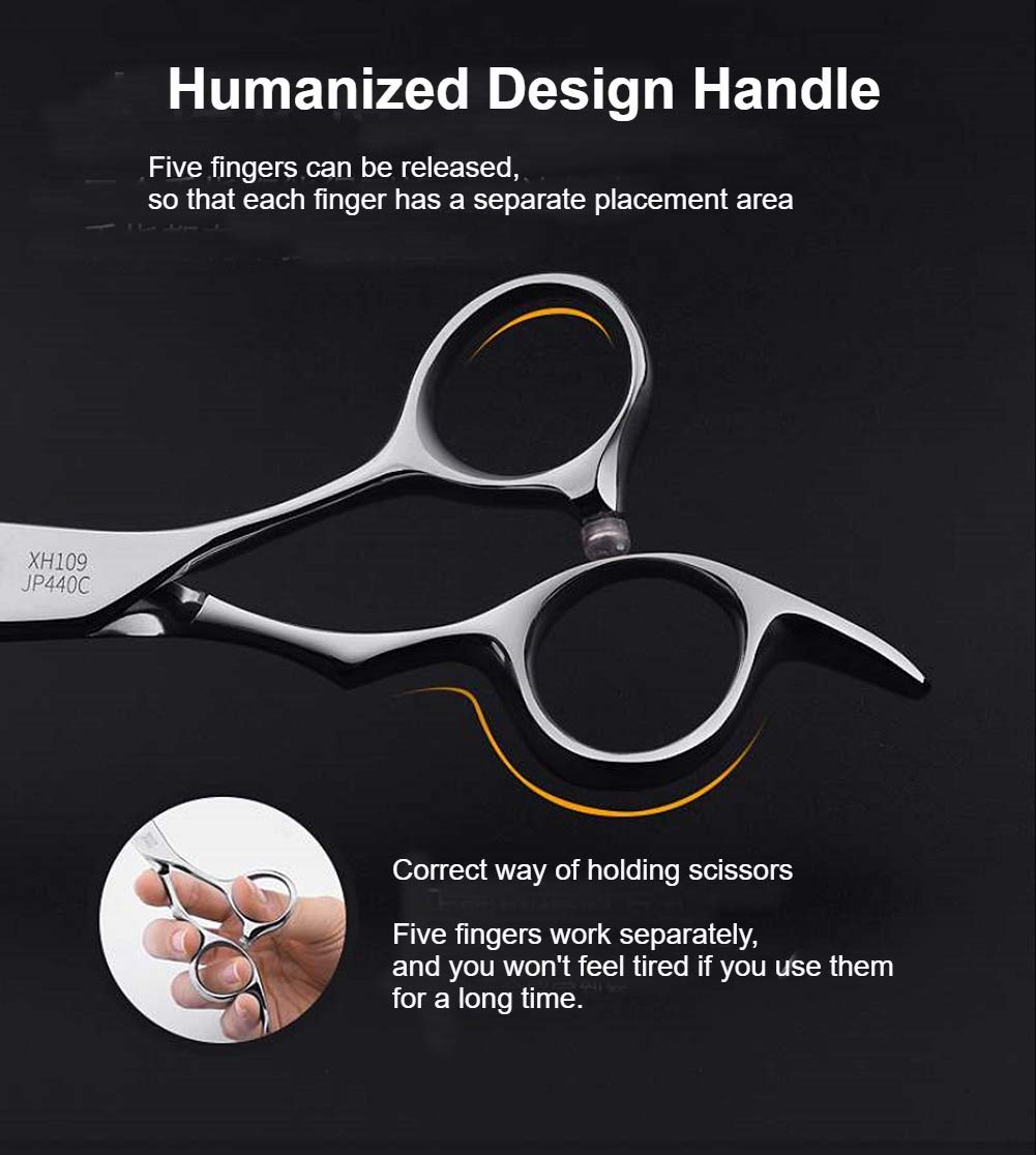 Professional Hair Cutting Scissors Japan 440C Steel Baby Salon Hair Shears Hairdressing Scissor for Hairstylist (6.0 inch)