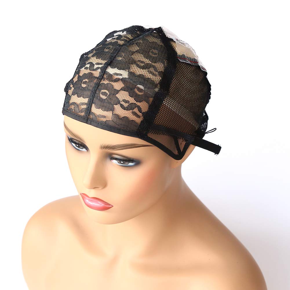 BTWTRY Weaving Cap for Making Wig with Adjustable Strap Wig Cap for Women Girls Medium Size Mesh Lace Wig Cap for DIY Wig (1 Pc, 0060)