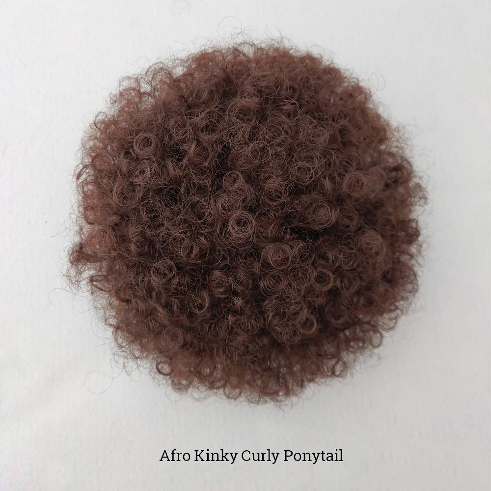 Yinmei Baibian Afro Puff Drawstring Ponytail Kinky Curly Pony tails Hair Synthetic Bun Extensions Hairpieces Updo Hair With Two Clips for Women Girls(4#)