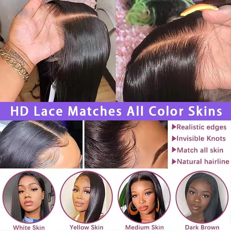 Armodeo Body Wave Lace Front Wigs Human Hair Pre Plucked 13x4 HD Lace Frontal Wigs Human Hair 150 Density Body Wave Wig For Black Women 22Inch
