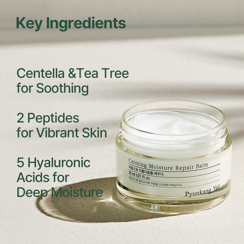 Pyunkang Yul [PKY] Calming Moisture Repair Balm Instantly Calms Sensitive Skin, Face Moisturizer with Deep and Rich Nourishment, Vegan, Korean Skincare (1.01 Fl.Oz, 30ml)