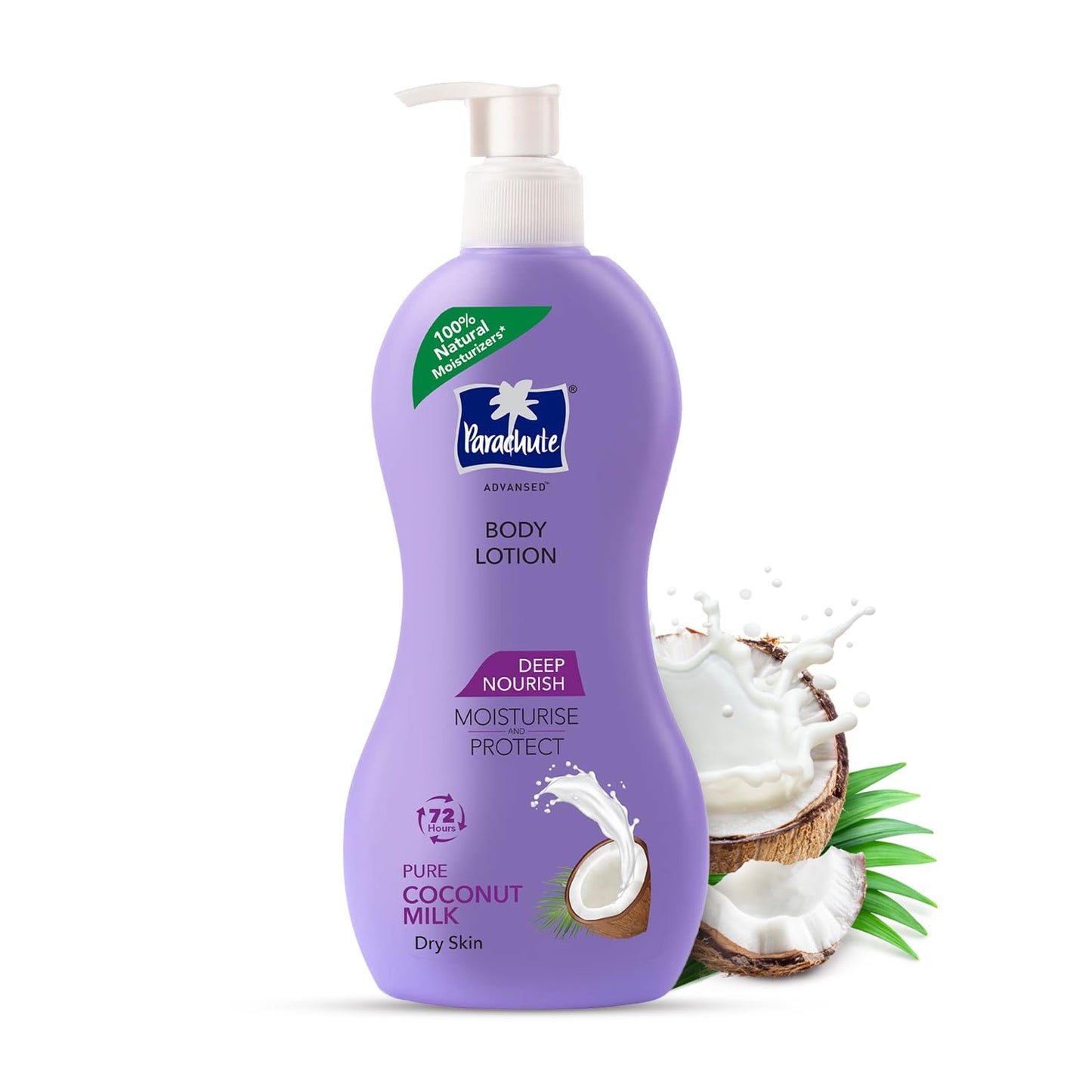 Parachute Advansed Deep Nourish Body Lotion with Pure Coconut Milk| For Women & Men |Restore Dry Skin| 100% Natural, 72h moisturization |13.5 Fl.oz.