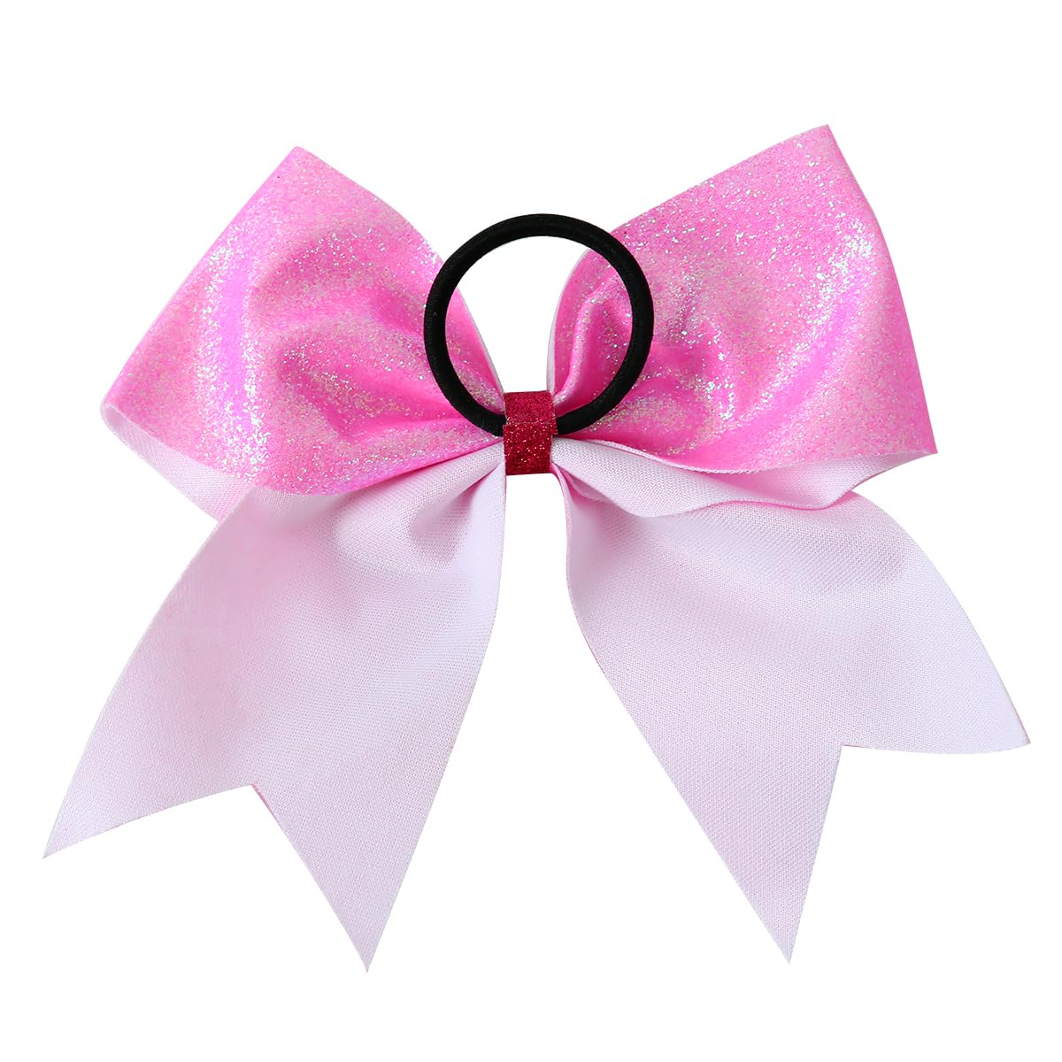 6 Pcs Pink Sequin Grosgrain Ribbon Glitter Hair Bows for Breast Cancer Awareness, Cheer Team Gifts for Teens