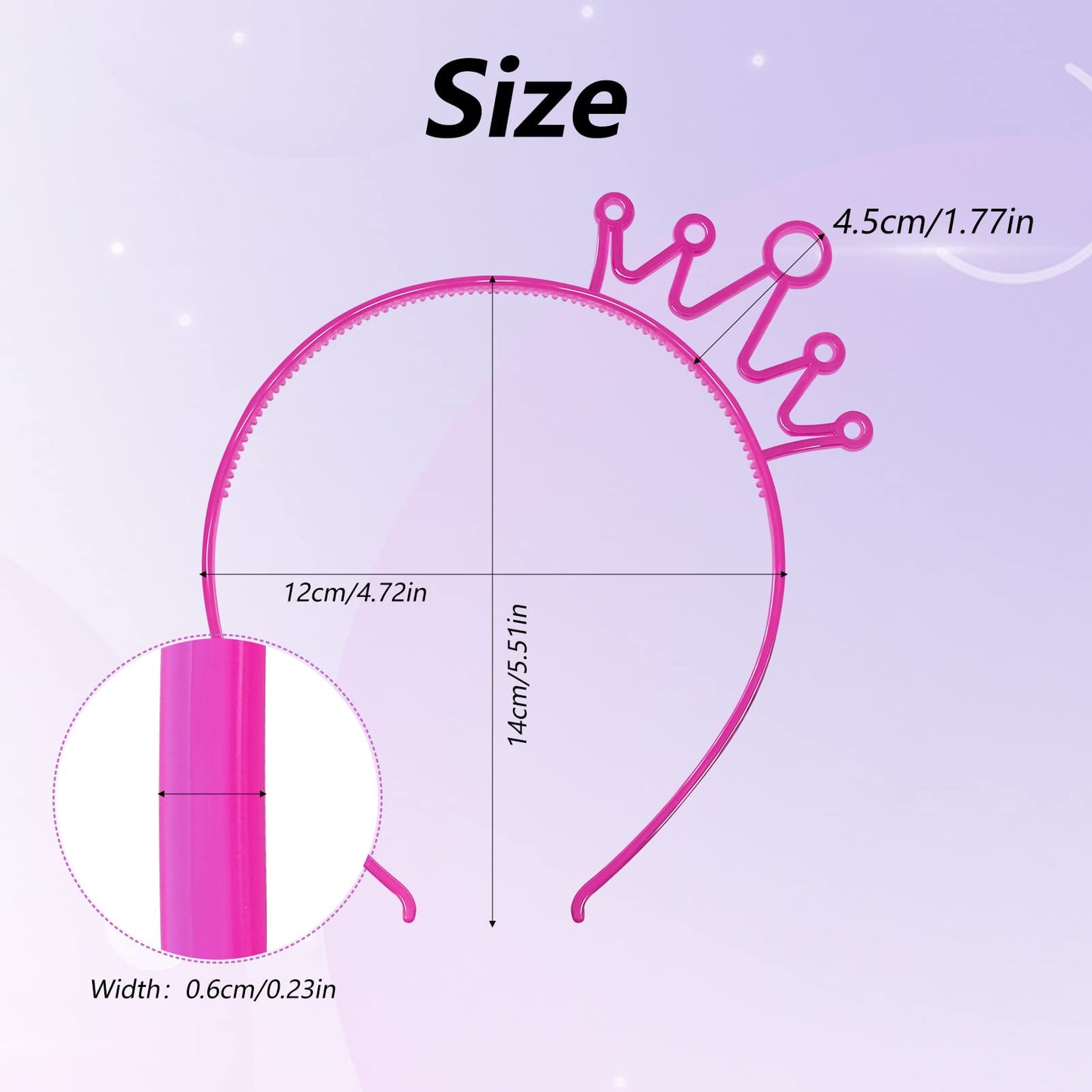 ZIRICHER 6 Colors Glow in the Dark Crowns Headbands, Plastic Light Up Hair Band Luminous Headband For Girls Party Crown Headbands