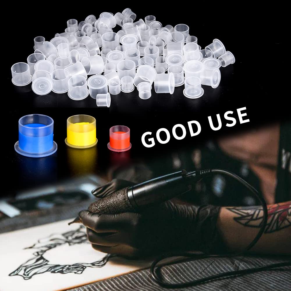 Tattoo Ink Caps with Base Disposable 1000pcs Ink Cups Tattoo Ink Caps Large 17MM