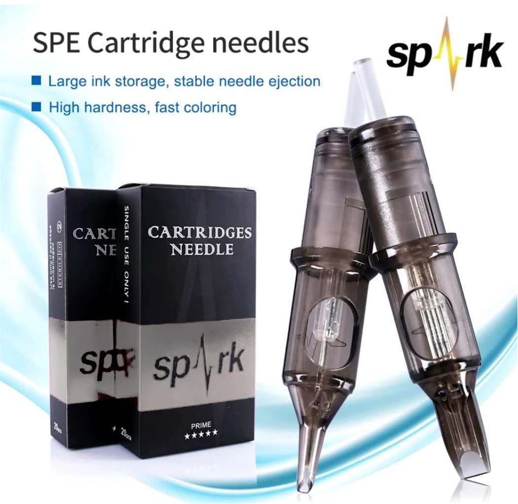 Tatmax International (1RL) 20PCS Spark Disposable Premium Tattoo Cartridge Needles Standard #12 Needles Round Liners (1RL)
