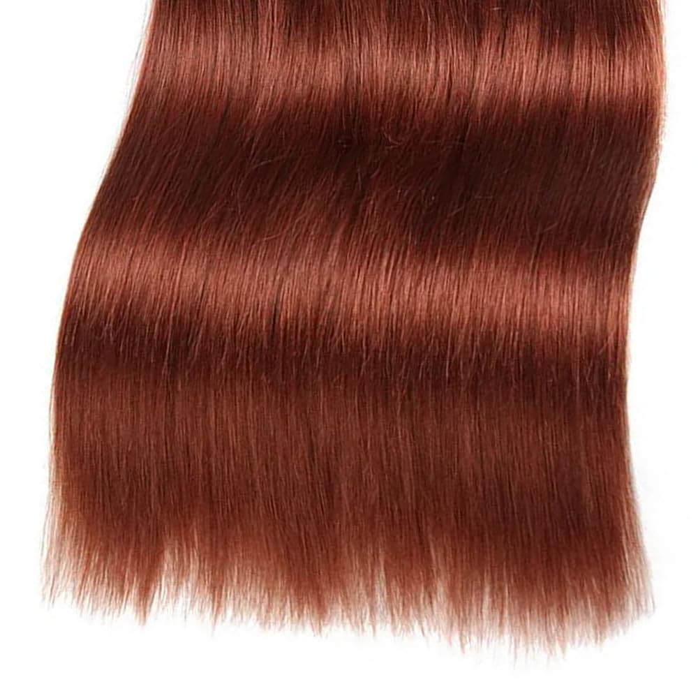 Reddish Brown Straight Bundles Human Hair Copper Red Bundles Color 33 Human Hair Auburn Straight Bundles Double Weft Brazilian Human Hair Bundles Silky and Soft for Black Women 20 20 20 Inch