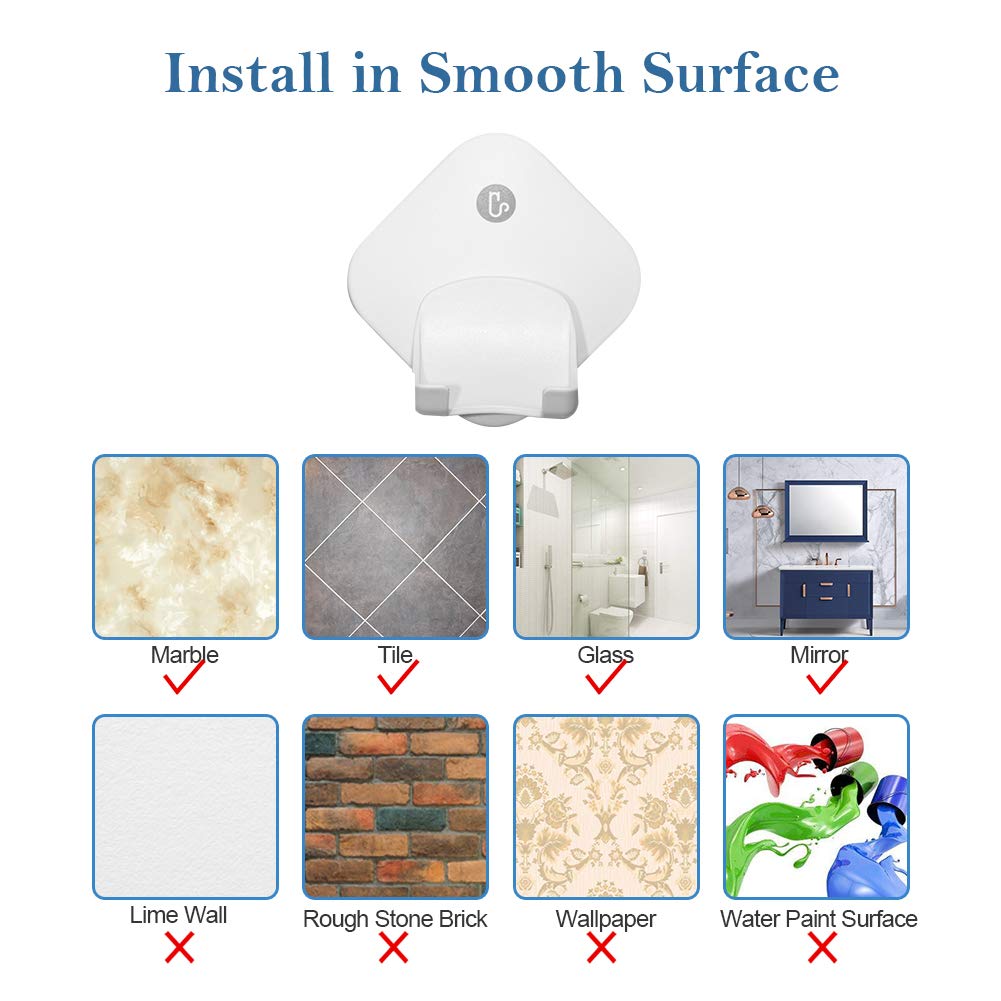 Razor Holder for Shower Wall, Shower Hook for Razor, Self Adhesive Razor Holder Hanger Stronger than Suction Cup Razor Holder, Rigid Plastic Shower Razor Holder for Men and Women, 1 Pack