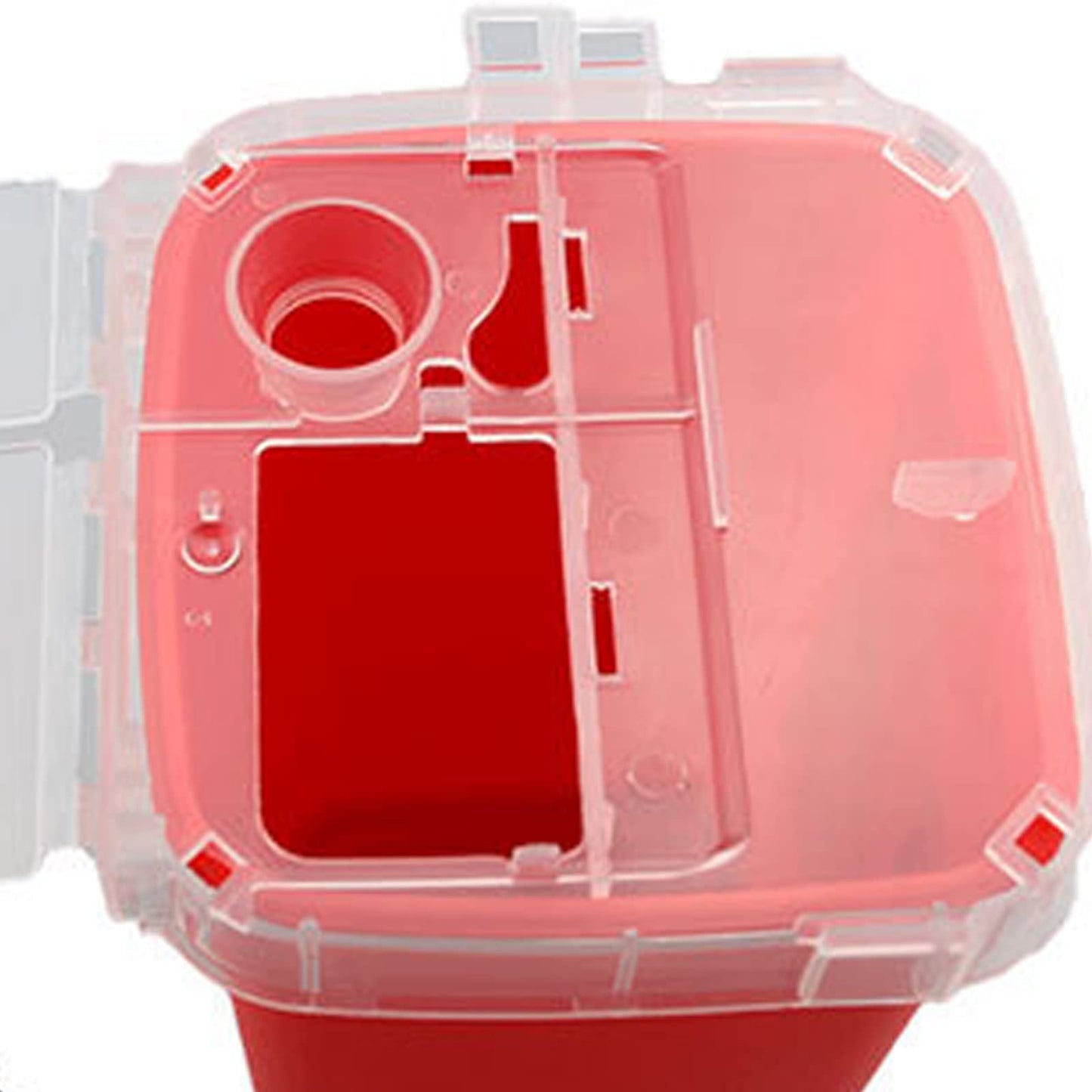 TEONEI Razor Blades Dispenser Case,Small Portable Sharps Container,Razor Blades Disposal Case,Disposable Razor Cutter Container,Barber Shop Storage Container (Red)