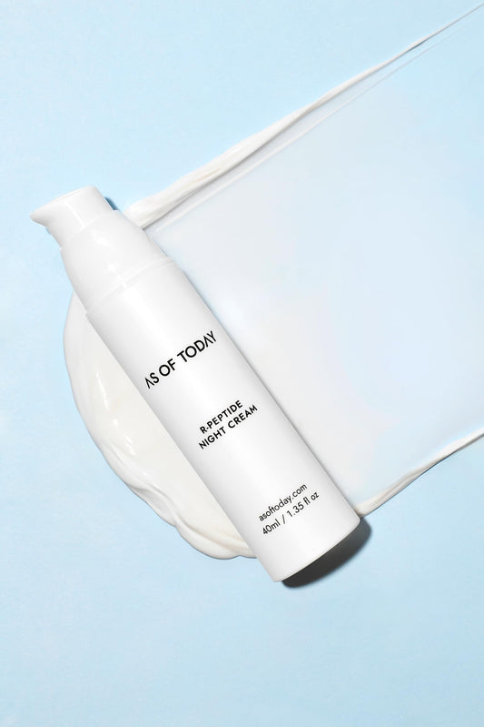 AS OF TODAY R Peptide Night Cream - Intensive Overnight Cream for Soothing, Comforting, Deep Hydration, Anti-Aging, Wrinkle Reduction with 1% Pure Peptide & 2% Niacinamide, Clean Beauty 1.35 fl oz.