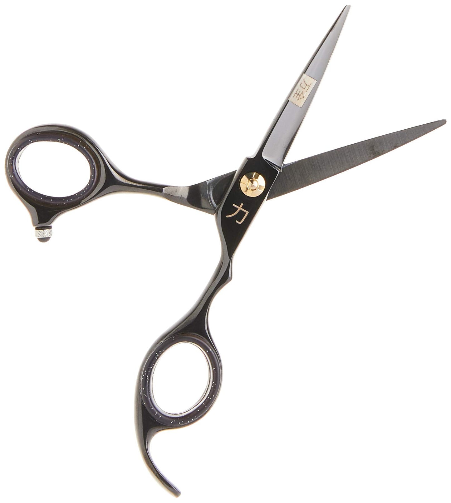 ShearsDirect Japanese 440c Stainless Steel Titanium Cutting Shear with Anatomic Thumb, Black, 5 Inch