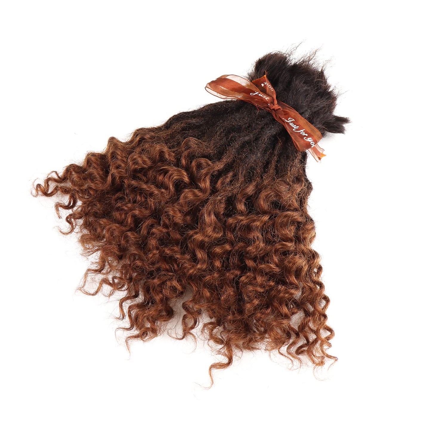 Orientfashion Human Hair Dreadlocks Extensions Freego Curly End Goddess Locs 0.6cm Thickness Real Human Hair Full Head Handmade Can Be Dyed and Bleached Soft Dreadlocks(10Inch 0.6cm 20locs, T1b/30)