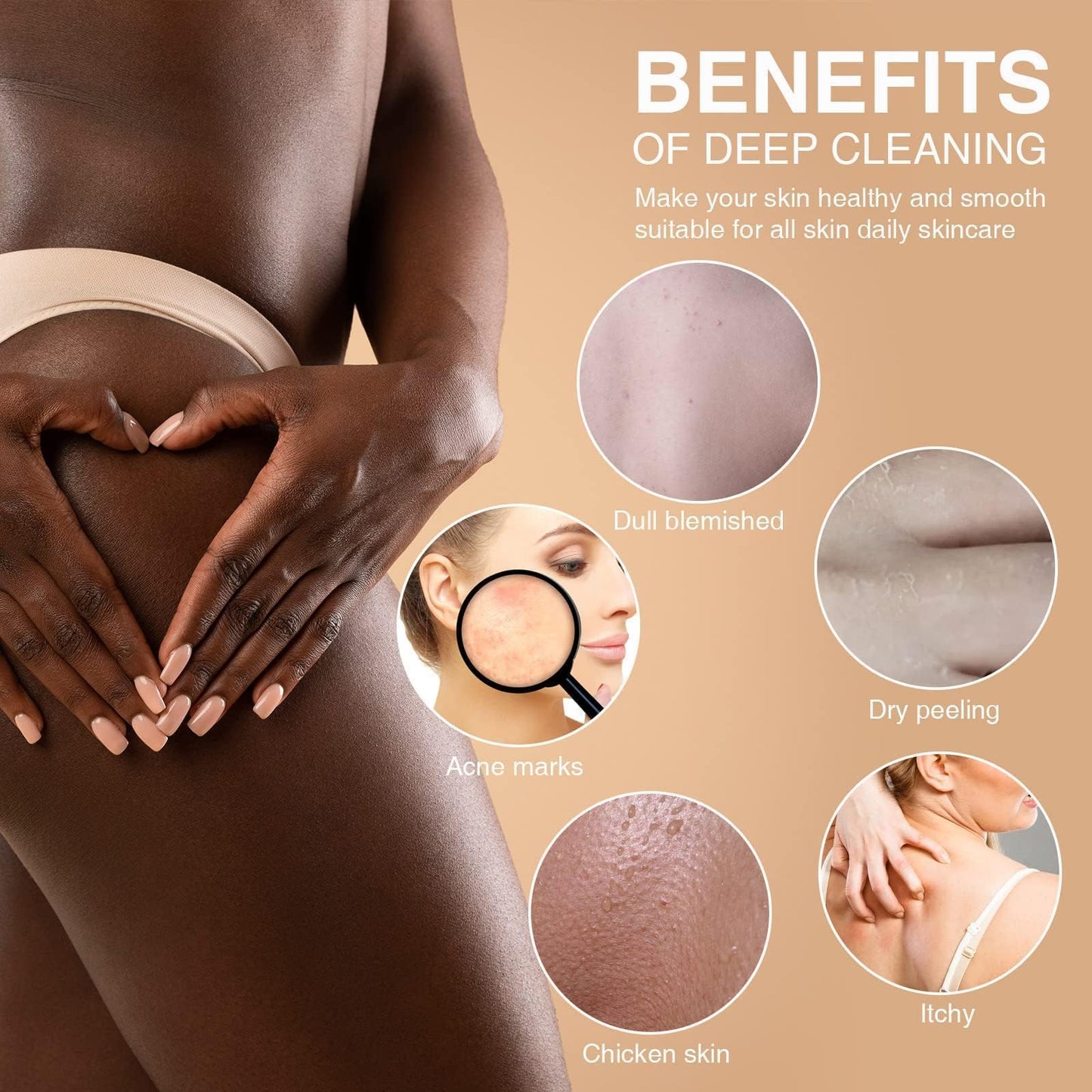 3 Pieces African exfoliating net African Net Long Net Bath Sponge Exfoliating Shower Body Scrubber Back Scrubber Skin Smoother,Great for Daily Use (Purple Gray Blue)