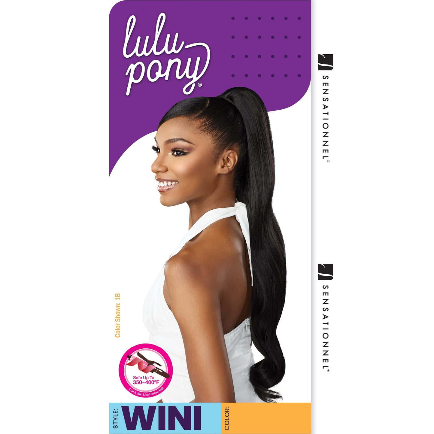 Sensationnel Lulu Pony tail drawstring - Lulu Pony Wini high heat synthetic yaki pony tail or up do wig piece - Lulu Pony Wini (F1B/30)