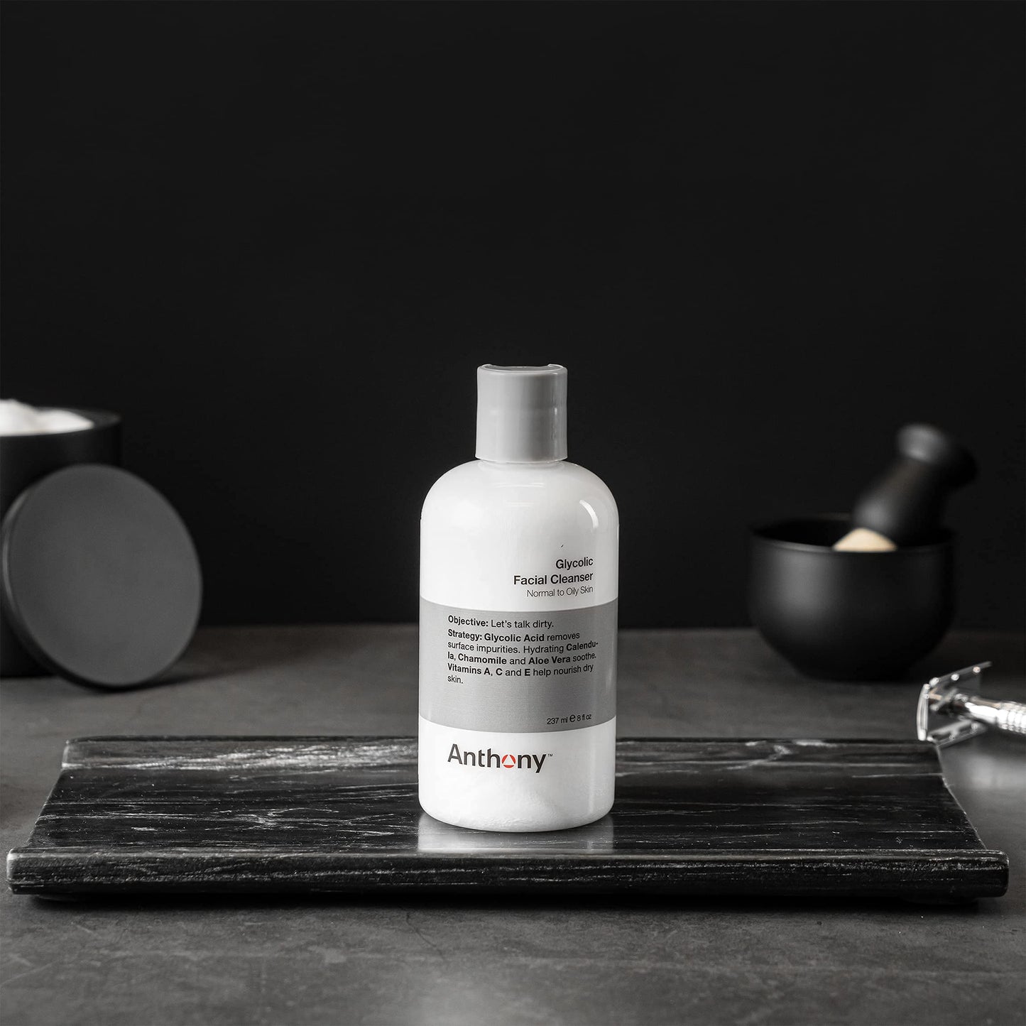 Anthony Essentials Duo Glycolic Facial Cleanser for Men and All-Purpose Facial Moisturizer - Men’s Hydrating Lotion for Dry Skin