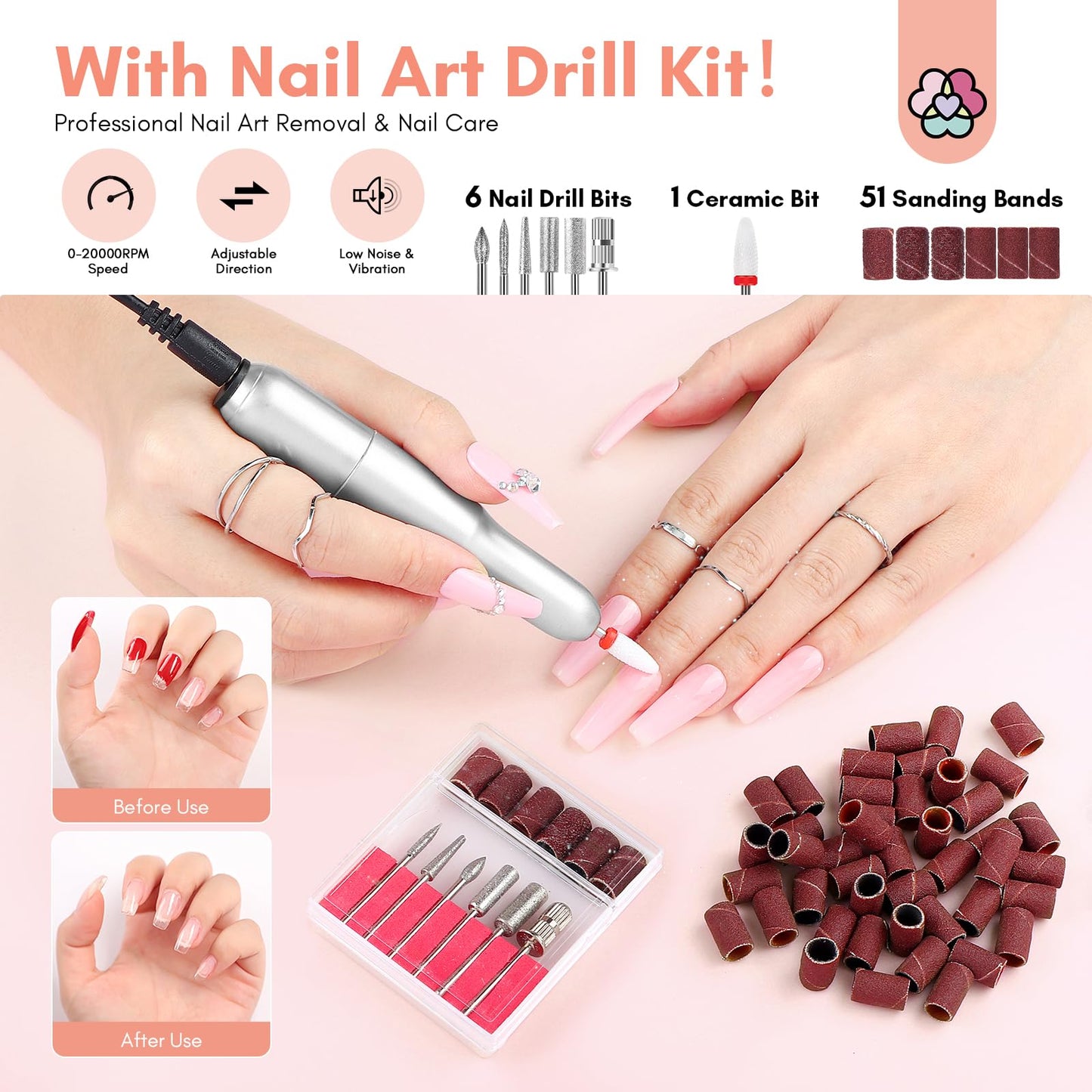 Saviland Acrylic Nail Kit with Drill and Saviland Poly Gel Kit