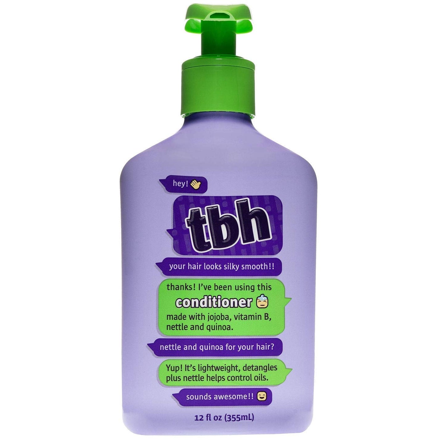 TBH Teen & Kids Conditioner- Lightweight and Detangling Hydrating Hair Conditioner for Dry, Oily, Fine, Curly, and All Hair Types - Tween and Kids Hair Conditioner - Sulfate, Paraben Free - 12 oz