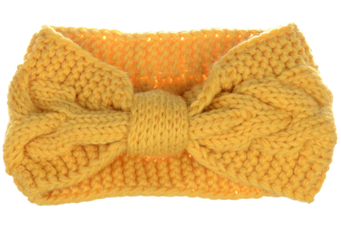 Womens Winter Boho Chic Classic Cable Bow Knotted Crochet Knitted Turban Headband Headwrap