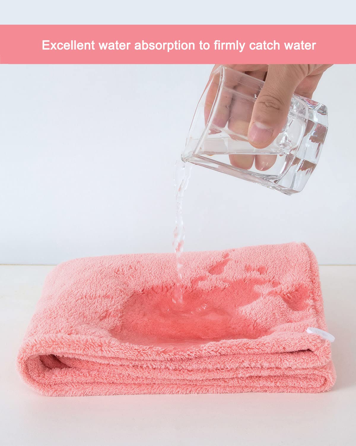 Bath Pre Dry Hair Towel 4-Piece Set Quick Dry Extra Absorbent Lightweight Turban with Button Hair Drying Wrap Bathroom Girl Friend Family Mom Gift