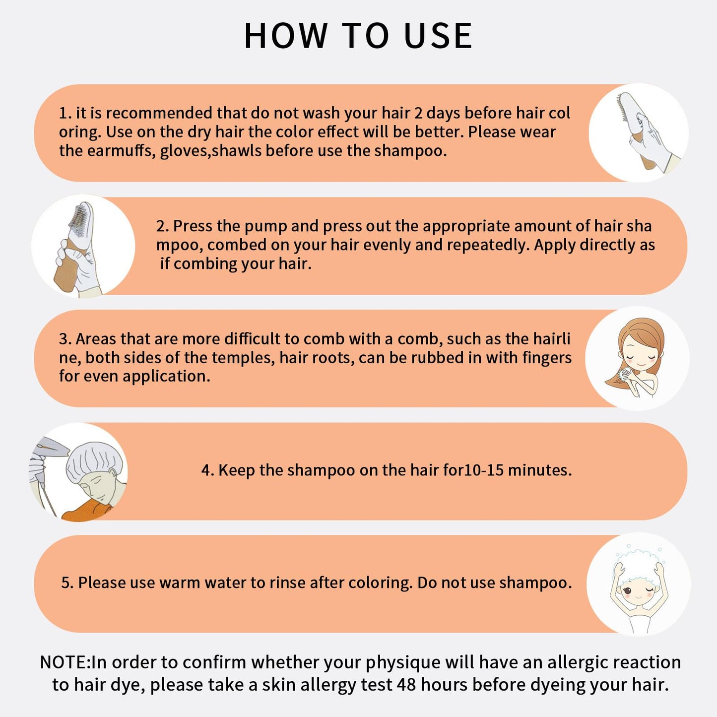 Newvenper Black Hair Comb Dye Shampoo For Gray Hair and Beard Coverage,Instant Dye and Long-lasting Hair Color Shampoo in Minutes Travelling Outfit,For Women Men Easy Comb Dyeing 200ML