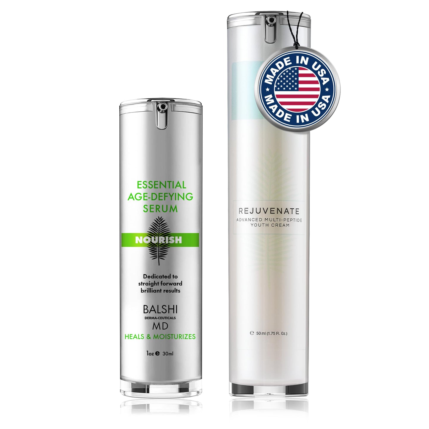 Balshi Derma-Ceuticals MD REJUVENATE Multi-Peptide Cream + NOURISH Face Cream - Reduce Fine Lines, Boost Collagen and Hydrate for a Youthful, Radiant Appearance