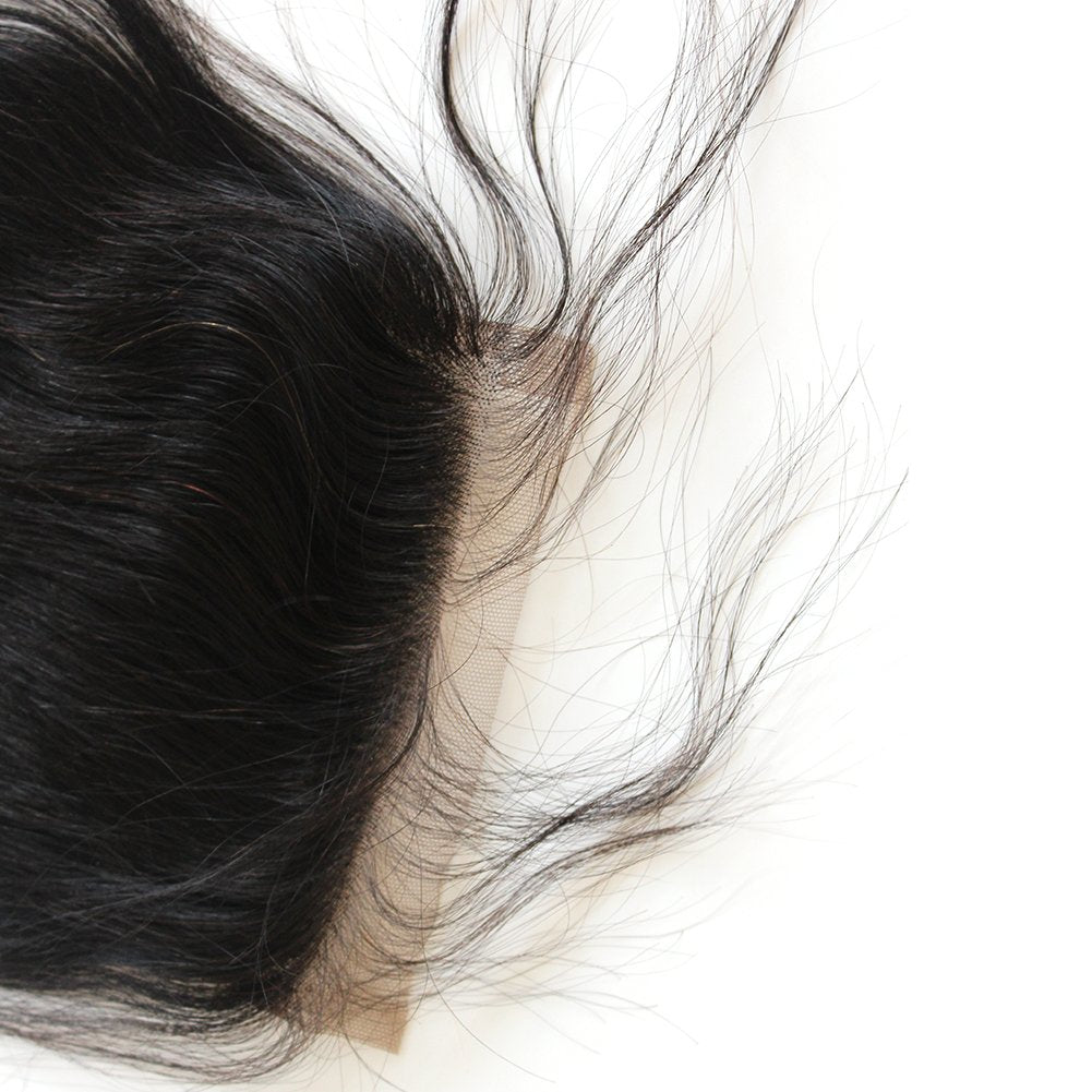 ZigZag Hair 5x5 Lace Closure With Baby Hair Body Wave Medium Brown Human Hair Brazilian Virgin Hair Closure Free Part Bleached Knots Natural Color (16'', Body Wave)