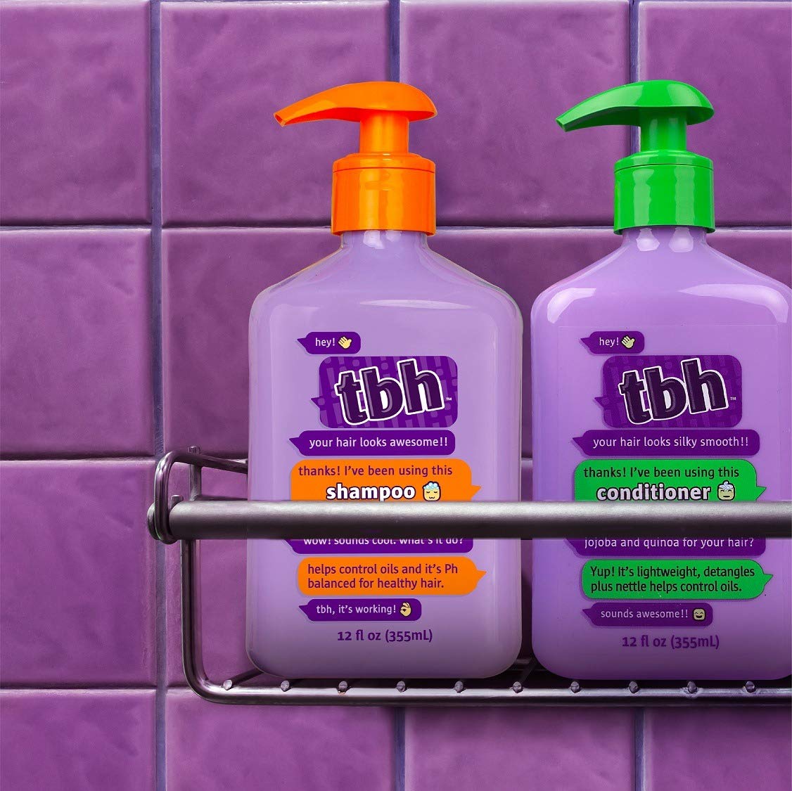 TBH Teen & Kids Conditioner- Lightweight and Detangling Hydrating Hair Conditioner for Dry, Oily, Fine, Curly, and All Hair Types - Tween and Kids Hair Conditioner - Sulfate, Paraben Free - 12 oz