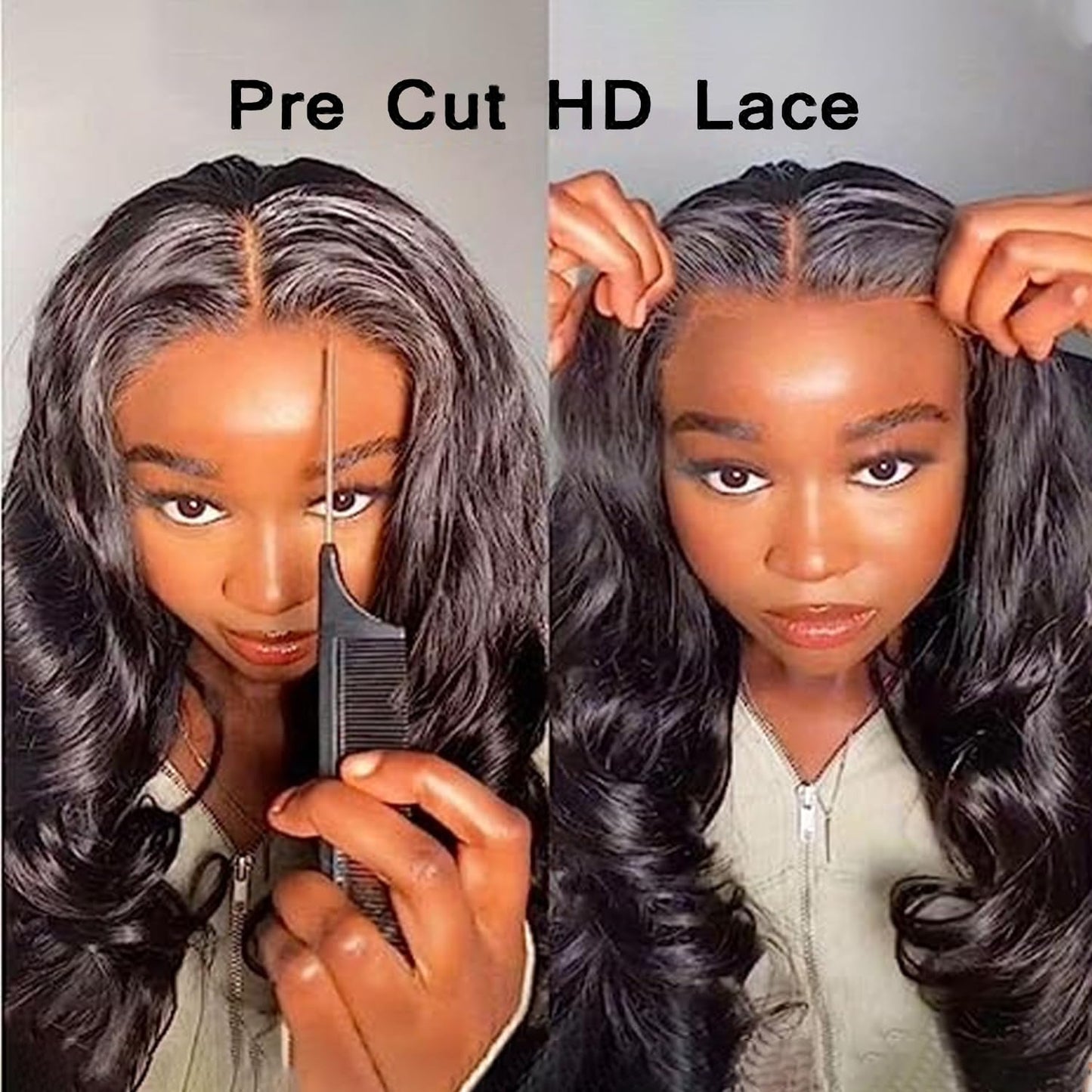 Tongce Wear and Go Glueless Wigs Human Hair Pre Plucked Pre Cut 4X4 HD Lace Closure Wigs Human Hair Body Wave Lace Front Wigs Human Hair 3 Seconds to Wear Glueless Wigs 180% Density 22 Inch