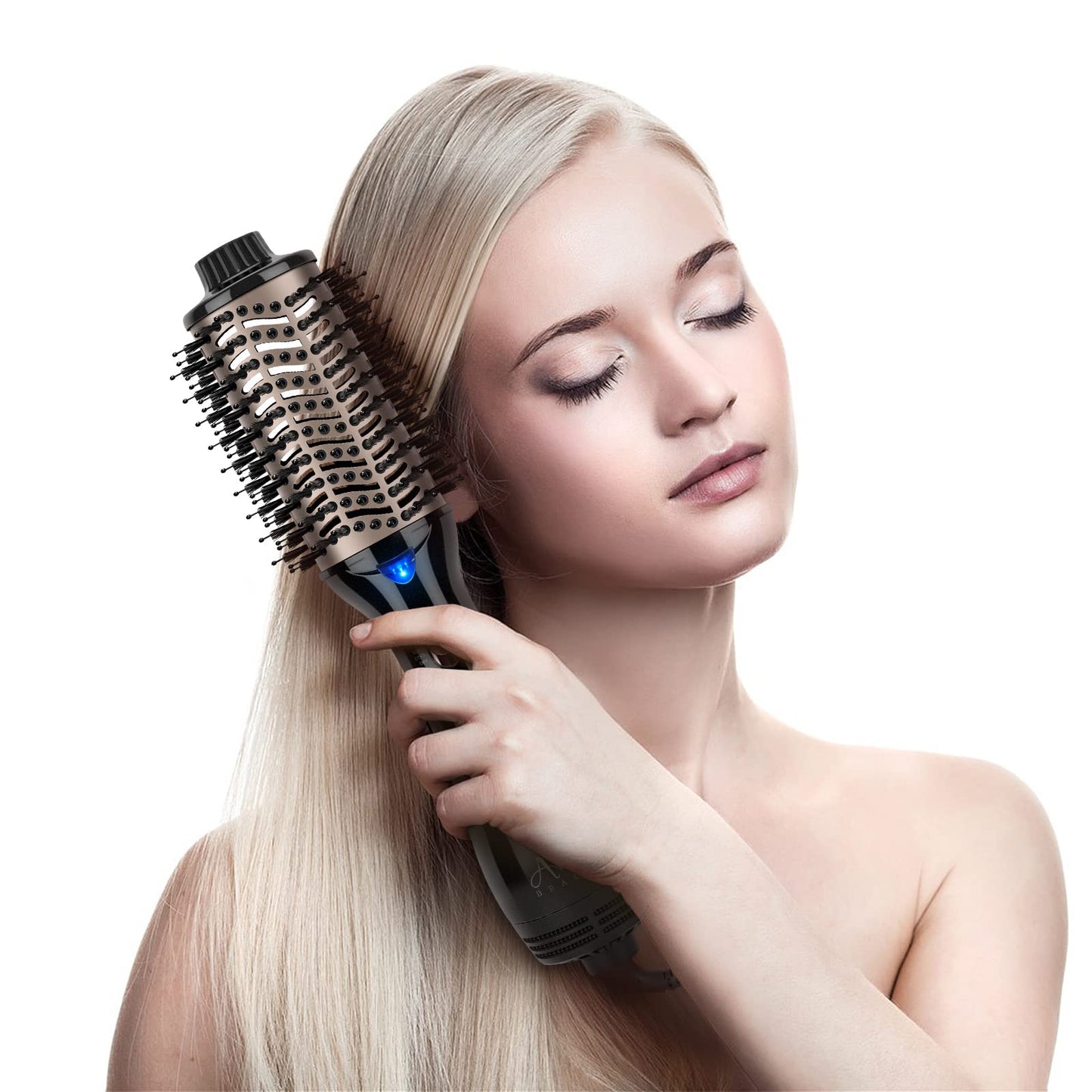 One Step Hair Dryer & Volumizing Hot Air Brush and Twins Mermaid Hair Waver,Anti-Scald Hair Crimper Bundle