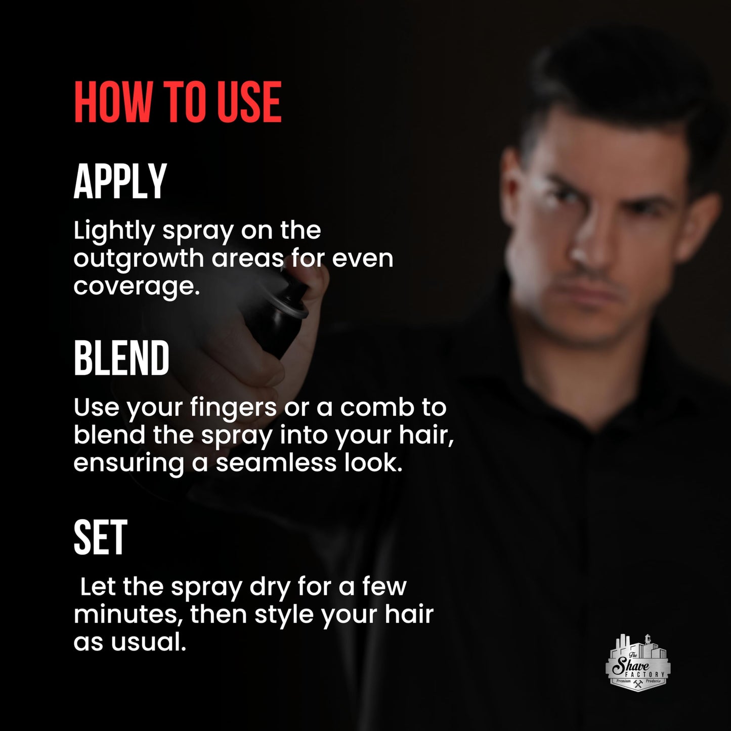 The Shave Factory Hair Building Keratin Series, Fibre Hair, Fibres Scattered Hair (Spray 100ml, Medium Brown)