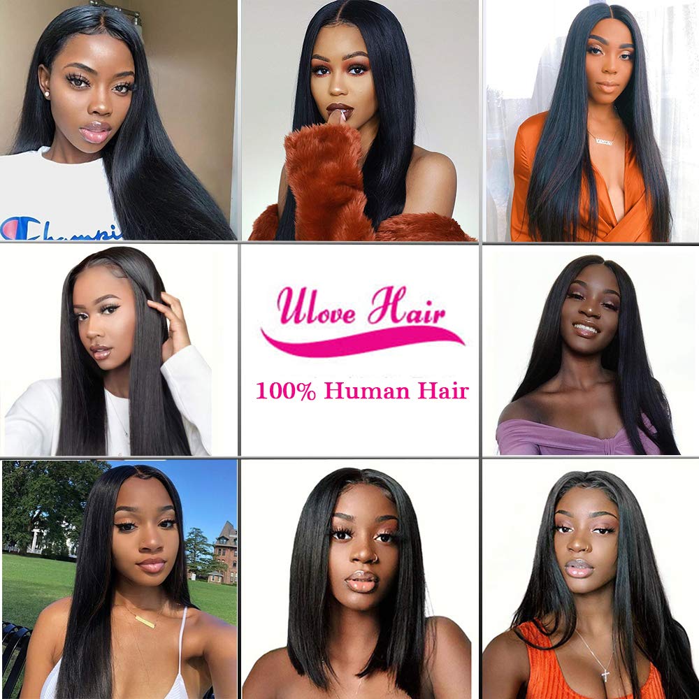 Brazilian Straight Hair With Closure 3 Bundles Unprocessed Virgin Human Hair Bundles With Lace Closure Free Part Hair Extensions Natural Color (20 22 24+18",Free Part)