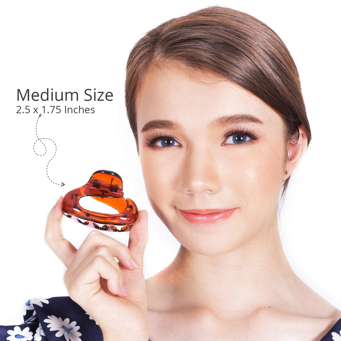 RC ROCHE ORNAMENT 6 Pcs Womens Firm Interlocking Claw Beautiful Tousled Half Up Bun Maker Girls Beauty Accessory Cute Styling French Tortoise Shell Plastic Hair Clips, Medium Brown