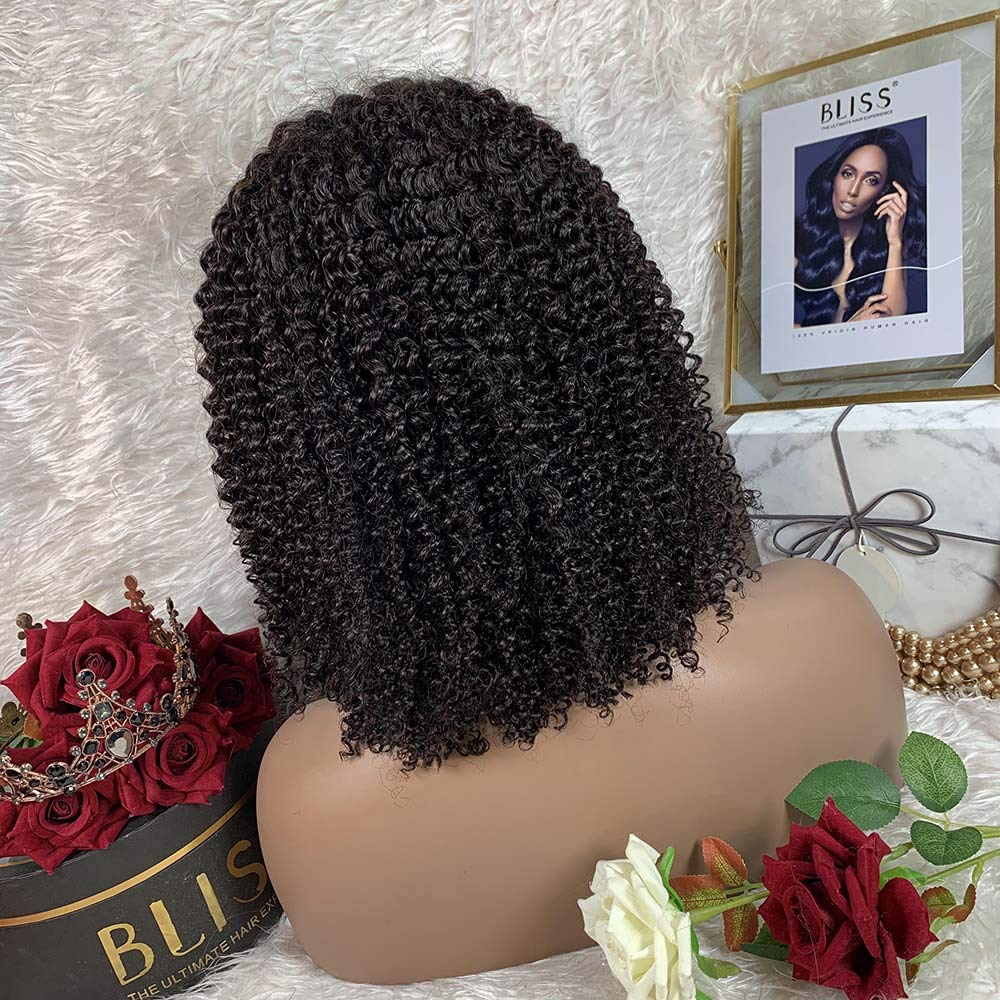 SINGLE BEST Curly Lace Front Wigs Human Hair Pre Plucked Brazilian Kinky Curly Lace Frontal Wig with Baby Hair 9A Natural Hair Wigs for Black Women(18inch)